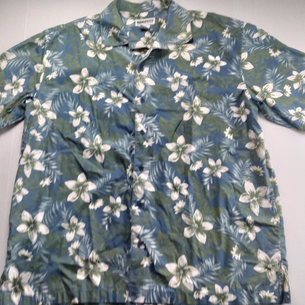 TURFER Hawaiian Floral Print Button Front Shirt